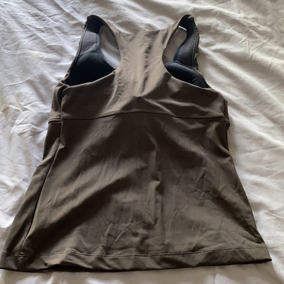 Athleta Racerback Tank w Bra, Size 36D dark brown - Picture 4 of 7